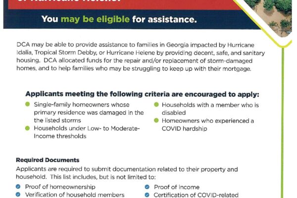 Assistance for home damage.